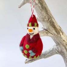 Load image into Gallery viewer, Snowman in a red coat