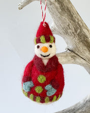 Load image into Gallery viewer, Snowman in a red coat