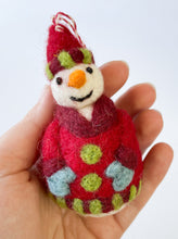 Load image into Gallery viewer, Snowman in a red coat