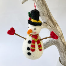 Load image into Gallery viewer, Snowman with a black hat