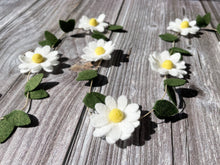 Load image into Gallery viewer, Daisy Garland - Spring Greenery Garland. Felt Flower Garland. Felt Daisy Garland. Daisy Wall Decor