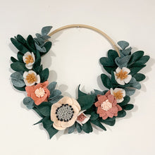 Load image into Gallery viewer, Felt Wreath. Felt Flowers Wreath. Spring Wreath. Mother’s Day gift. Greenery Wreath.