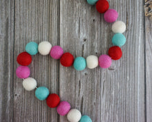 Load image into Gallery viewer, Valentines Day Decor. Pom Pom Garland. Valentine Garland. Felt Garland. Valentine Banner.