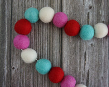 Load image into Gallery viewer, Valentines Day Decor. Pom Pom Garland. Valentine Garland. Felt Garland. Valentine Banner.