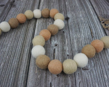 Load image into Gallery viewer, Beige Ombre Garland. Neutral Felt Garland. Felt Pom Poms Garland.Felt Balls Garland. Felt Pompom Garland