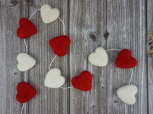 Load image into Gallery viewer, Heart Garland. Valentines Day Decor. Pom Pom Garland. Valentine Garland. Felt Garland. Valentine Banner.