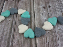 Load image into Gallery viewer, Heart Garland. Valentines Day Decor. Pom Pom Garland. Valentine Garland. Felt Garland. Valentine Banner.