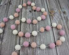 Load image into Gallery viewer, Blush Pink Garland. Felt Garland. Felt Pom Poms Garland.Felt Balls Garland. Felt Pompom Garland