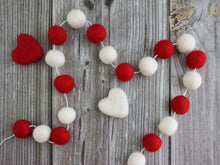 Load image into Gallery viewer, Valentines Day Decor. Pom Pom Garland. Valentine Garland. Felt Garland. Valentine Banner.