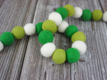 Load image into Gallery viewer, St Patrick Garland. Spring Garland. Pom Poms Garland. Felt Balls Garland. Felt Pompom Garland