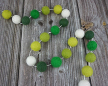 Load image into Gallery viewer, St Patrick Garland. Spring Garland. Pom Poms Garland. Felt Balls Garland. Felt Pompom Garland