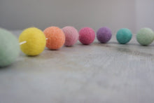 Load image into Gallery viewer, Rainbow Garland. Boho Decor. Felt Pom Poms Garland.Felt Balls Garland. Felt Pompom Garland