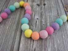 Load image into Gallery viewer, Rainbow Garland. Boho Decor. Felt Pom Poms Garland.Felt Balls Garland. Felt Pompom Garland