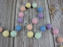 Load image into Gallery viewer, Pastel Rainbow Garland. Boho Decor. Felt Pom Poms Garland.Felt Balls Garland. Felt Pompom Garland