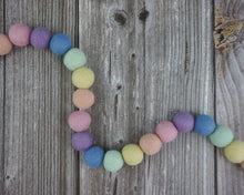Load image into Gallery viewer, Pastel Rainbow Garland. Boho Decor. Felt Pom Poms Garland.Felt Balls Garland. Felt Pompom Garland