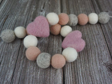 Load image into Gallery viewer, Heart Garland. Valentines Day Decor. Pom Pom Garland. Valentine Garland. Felt Garland. Valentine Banner.