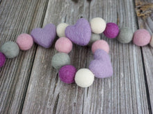 Load image into Gallery viewer, Heart Garland. Valentines Day Decor. Pom Pom Garland. Valentine Garland. Felt Garland. Valentine Banner.