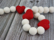 Load image into Gallery viewer, Heart Garland. Valentines Day Decor. Pom Pom Garland. Valentine Garland. Felt Garland. Valentine Banner.
