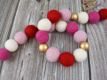 Load image into Gallery viewer, Valentines Day Decor. Pom Pom Garland. Valentine Garland. Felt Garland. Valentine Banner.