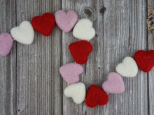 Load image into Gallery viewer, Heart Garland. Valentines Day Decor. Pom Pom Garland. Valentine Garland. Felt Garland. Valentine Banner.