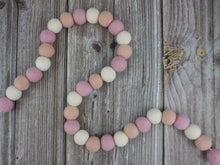 Load image into Gallery viewer, Blush Pink Garland. Felt Garland. Felt Pom Poms Garland.Felt Balls Garland. Felt Pompom Garland