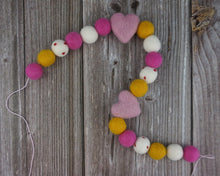Load image into Gallery viewer, Heart Garland. Valentines Day Decor. Pom Pom Garland. Valentine Garland. Felt Garland. Valentine Banner.