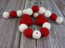Load image into Gallery viewer, Heart Garland. Valentines Day Decor. Pom Pom Garland. Valentine Garland. Felt Garland. Valentine Banner.