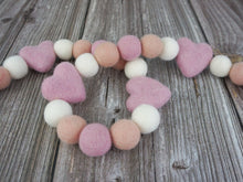 Load image into Gallery viewer, Heart Garland. Valentines Day Decor. Pom Pom Garland. Valentine Garland. Felt Garland. Valentine Banner.