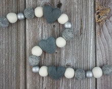 Load image into Gallery viewer, Heart Garland. Valentines Day Decor. Pom Pom Garland. Valentine Garland. Felt Garland. Valentine Banner.