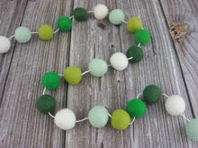 Load image into Gallery viewer, St Patrick Garland. Spring Garland. Pom Poms Garland. Felt Balls Garland. Felt Pompom Garland