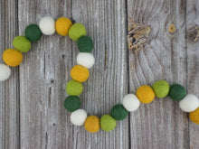 Load image into Gallery viewer, St Patrick Garland. Spring Garland. Pom Poms Garland. Felt Balls Garland. Felt Pompom Garland