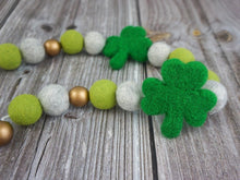 Load image into Gallery viewer, St Patrick Garland, Shamrock Garland. Spring Garland. Pom Poms Garland. Felt Balls Garland. Felt Pompom Garland