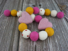 Load image into Gallery viewer, Heart Garland. Valentines Day Decor. Pom Pom Garland. Valentine Garland. Felt Garland. Valentine Banner.