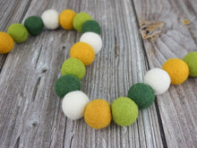 Load image into Gallery viewer, St Patrick Garland. Spring Garland. Pom Poms Garland. Felt Balls Garland. Felt Pompom Garland