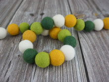 Load image into Gallery viewer, St Patrick Garland. Spring Garland. Pom Poms Garland. Felt Balls Garland. Felt Pompom Garland