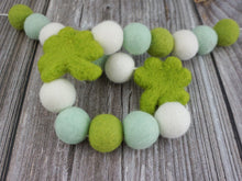 Load image into Gallery viewer, St Patrick Garland, Shamrock Garland. Spring Garland. Pom Poms Garland. Felt Balls Garland. Felt Pompom Garland