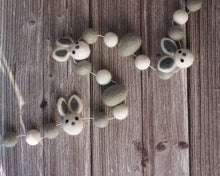 Load image into Gallery viewer, Easter Garland. Spring Garland. Bunny Garland. Pom Poms Garland. Felt Balls Garland. Felt Pompom Garland