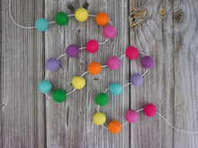 Load image into Gallery viewer, Rainbow Garland. St.Patricks Garland. Felt Pom Poms Garland.Felt Balls Garland. Felt Pompom Garland