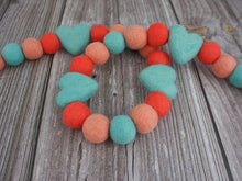 Load image into Gallery viewer, Heart Garland. Valentines Day Decor. Pom Pom Garland. Valentine Garland. Felt Garland. Valentine Banner.