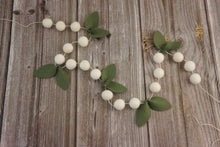 Load image into Gallery viewer, Pom Pom Garland - Greenery Garland. Leaf Garland. Pompom Garland. Felt Ball Garland