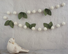 Load image into Gallery viewer, Pom Pom Garland - Greenery Garland. Leaf Garland. Pompom Garland. Felt Ball Garland