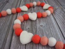 Load image into Gallery viewer, Heart Garland. Valentines Day Decor. Pom Pom Garland. Valentine Garland. Felt Garland. Valentine Banner.