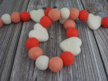 Load image into Gallery viewer, Heart Garland. Valentines Day Decor. Pom Pom Garland. Valentine Garland. Felt Garland. Valentine Banner.