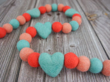Load image into Gallery viewer, Heart Garland. Valentines Day Decor. Pom Pom Garland. Valentine Garland. Felt Garland. Valentine Banner.