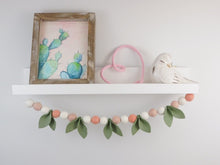 Load image into Gallery viewer, Pom Pom Garland - Greenery Garland. Leaf Garland. Pompom Garland. Felt Ball Garland