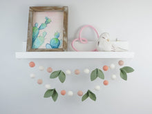 Load image into Gallery viewer, Pom Pom Garland - Greenery Garland. Leaf Garland. Pompom Garland. Felt Ball Garland