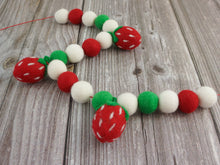 Load image into Gallery viewer, Pom Pom Garland - Summer Garland. Strawberry Garland. Summer Decor. Greenery Garland. Pool Party Garland. Pompom Garland. Felt Ball Garland