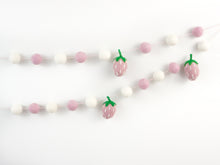 Load image into Gallery viewer, Pom Pom Garland - Summer Strawberry Garland. Summer Decor. Greenery Garland. Pool Party Garland. Pompom Garland. Felt Ball Garland