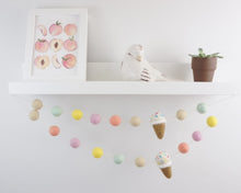 Load image into Gallery viewer, Pom Pom Garland - Summer Garland. Summer Decor. Ice Cream Party. Pompom Garland. Felt Ball Garland
