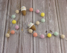 Load image into Gallery viewer, Pom Pom Garland - Summer Garland. Summer Decor. Ice Cream Party. Pompom Garland. Felt Ball Garland